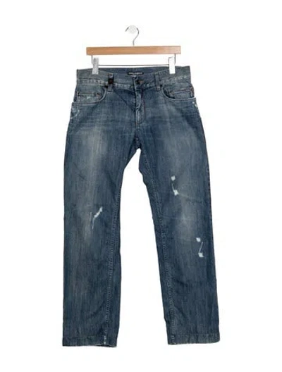 Pre-owned Dolce & Gabbana Straight-leg Jeans In Blue