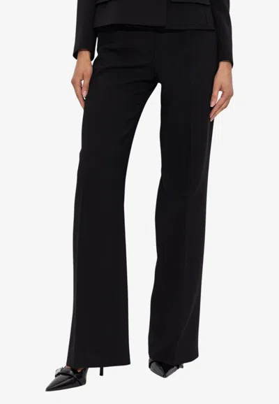 Dolce & Gabbana Straight-leg Wool Pants In Black