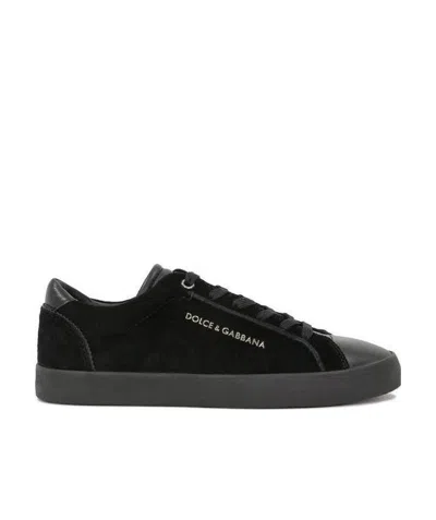 Dolce & Gabbana Strap-up Casual Sneakers In Black