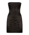 Dolce & Gabbana Strapless Satin Minidress In Black