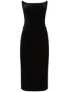 Dolce & Gabbana Velvet Calf-length Corset Dress In Black