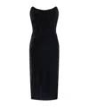 Dolce & Gabbana Velvet Calf-length Corset Dress In Black