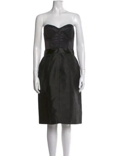 Pre-owned Dolce & Gabbana Strapless Knee-length Dress In Black