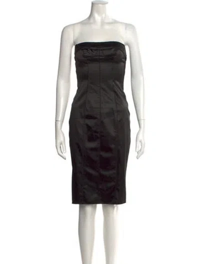Pre-owned Dolce & Gabbana Strapless Knee-length Dress In Black