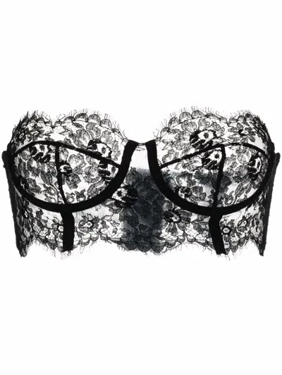 Dolce & Gabbana Strapless Lace Bralette In Black
