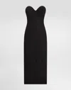 Dolce & Gabbana Strapless Lace Dress With Conical Cups In Black