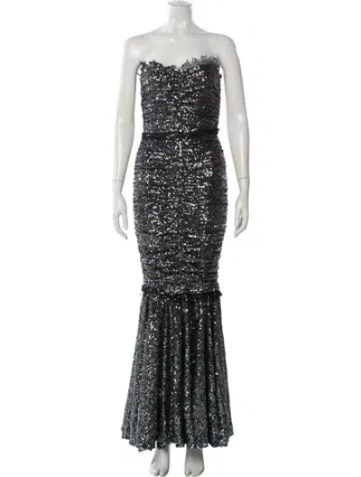 Pre-owned Dolce & Gabbana Strapless Long Dress In Multi