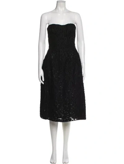 Pre-owned Dolce & Gabbana Strapless Midi Length Dress In Black