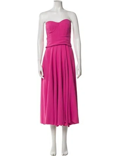 Pre-owned Dolce & Gabbana Strapless Midi Length Dress In Pink