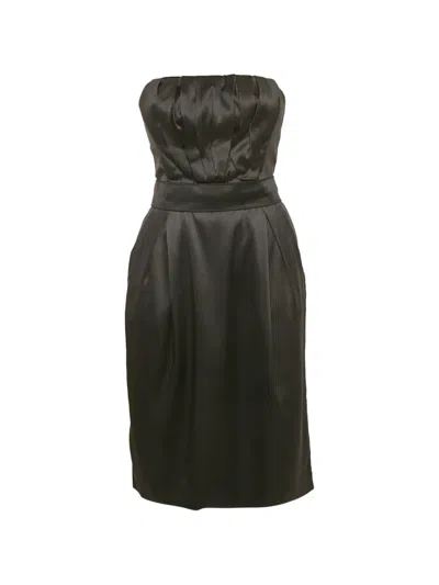 Pre-owned Dolce & Gabbana Strapless Mini Dress In Black