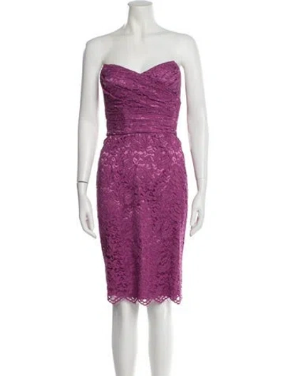 Pre-owned Dolce & Gabbana Strapless Mini Dress In Purple
