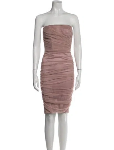 Pre-owned Dolce & Gabbana Strapless Mini Dress In Purple