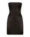 Dolce & Gabbana Strapless Satin Minidress In Black