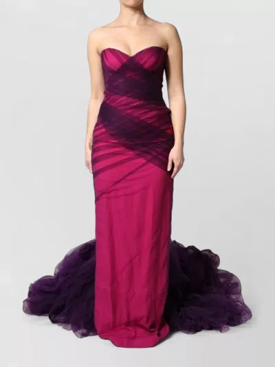 Dolce & Gabbana Strapless Sheath Mermaid Gown In Pink
