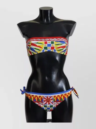 Dolce & Gabbana Strapless Two Piece Bikini Swimwear In Multi