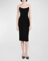 Dolce & Gabbana Velvet Calf-length Corset Dress In Black