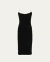 Dolce & Gabbana Draped Black Dress With Bra Detail In Black