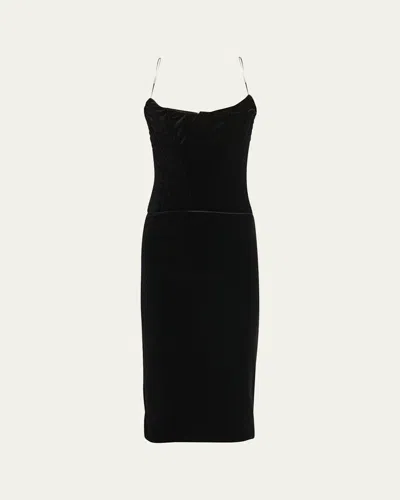 Dolce & Gabbana Strapless Velvet Corset Dress In Black