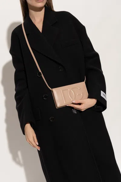 Dolce & Gabbana Strapped Wallet In Beige