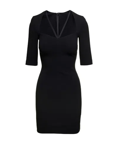 DOLCE & GABBANA DOLCE  GABBANA SHORT SLEEVED V-NECK MINI DRESS