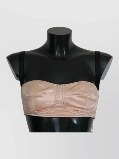 Dolce & Gabbana Straps Balconette Bra Silk Satin Design