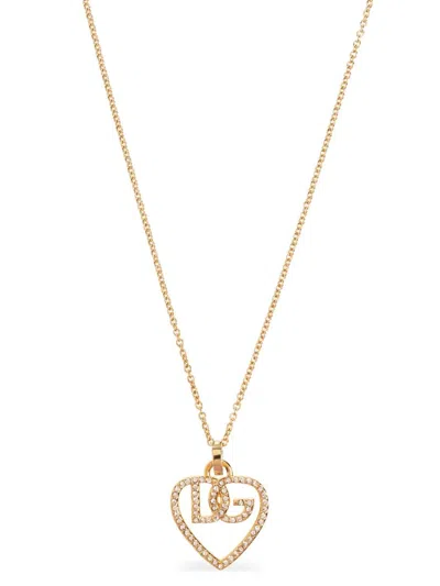 DOLCE & GABBANA DOLCE & GABBANA STRASS LOGO NECKLACE