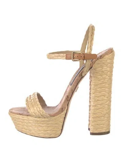 Pre-owned Dolce & Gabbana Straw Espadrilles In Neutral
