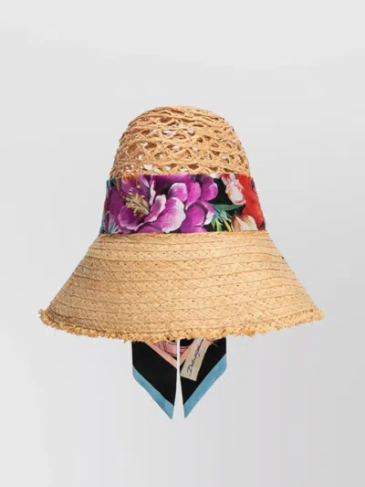 Dolce & Gabbana Straw Hat Bandeau Scarf