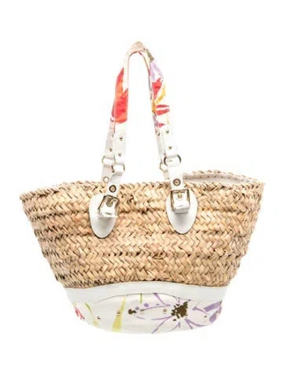 Pre-owned Dolce & Gabbana Straw Tote In Brown/neutrals
