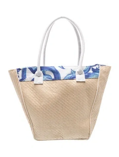 Pre-owned Dolce & Gabbana Straw Tote In Neutral