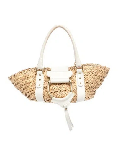 Pre-owned Dolce & Gabbana Straw Tote In White