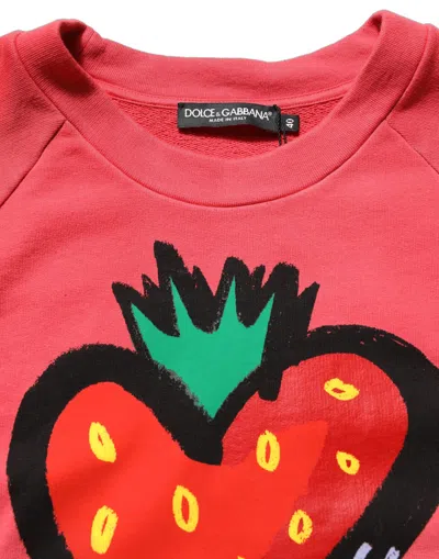 Dolce & Gabbana Strawberry Print Sweatshirt In Pink