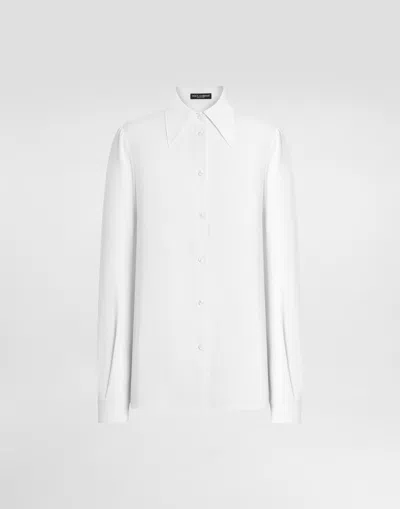Dolce & Gabbana Stretch Charmeuse Shirt In White