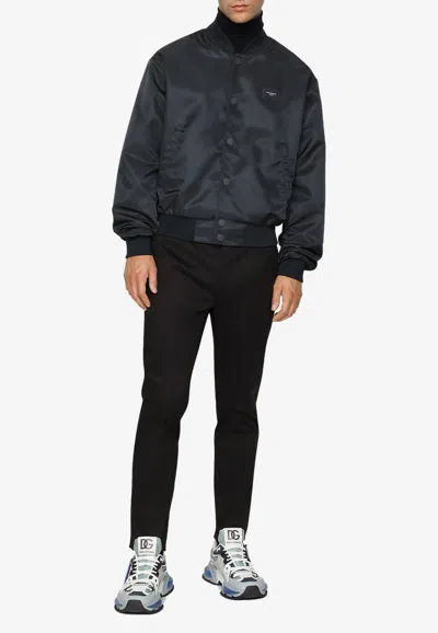 Dolce & Gabbana Stretch Chino Pants In Navy
