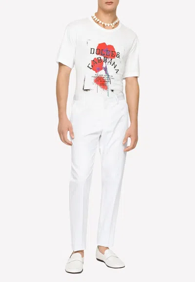 Dolce & Gabbana Stretch Chino Pants In White