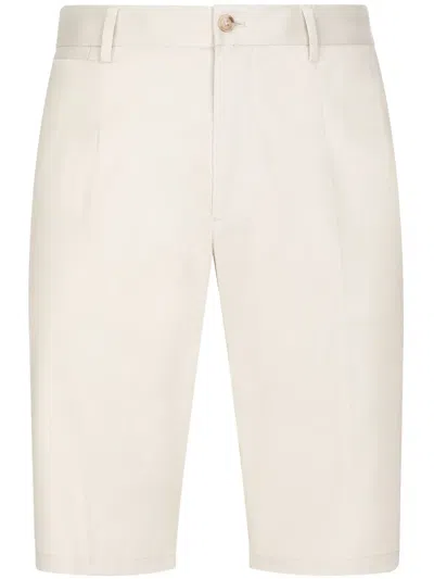 Dolce & Gabbana Stretch-cottion Bermuda Shorts In Neutrals