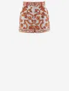 Dolce & Gabbana Shorts In Cotone Arancione Con Stampa Grafica Dolce E Gabbana In Orange