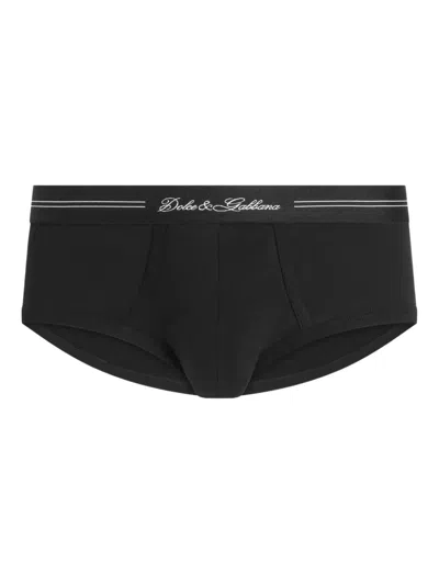 Dolce & Gabbana Stretch-cotton Briefs In Black