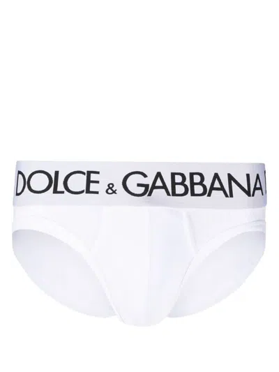DOLCE & GABBANA STRETCH COTTON BRIEFS WITH LOGO WAISTBAND
