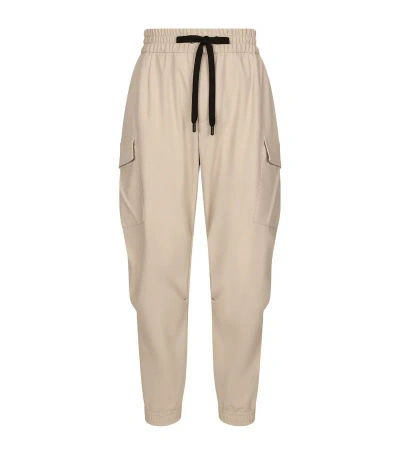 Dolce & Gabbana Stretch-cotton Cargo Trousers In Beige