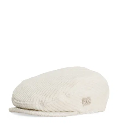 Dolce & Gabbana Kids' Stretch-cotton Corduroy Flat Cap In Neutral