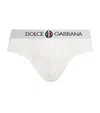 Dolce & Gabbana Logo-waistband Stretch-cotton Briefs In White