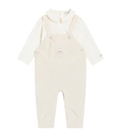 Dolce & Gabbana Kids' Stretch-cotton Dungarees And T-shirt Set In Neutral