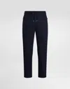 Dolce & Gabbana Stretch Cotton Gabardine Jogging Trousers In Blue