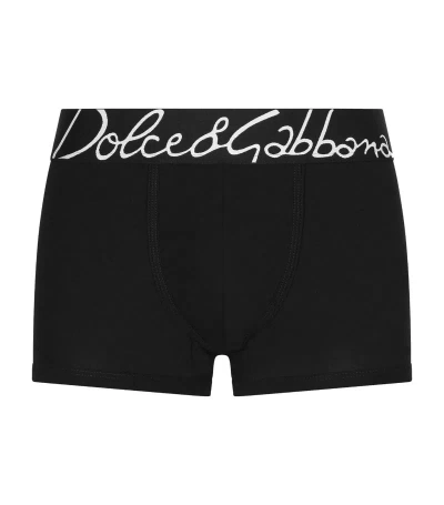 Dolce & Gabbana Stretch-cotton Logo Boxer Briefs In Black