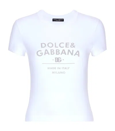 DOLCE & GABBANA STRETCH-COTTON LOGO T-SHIRT