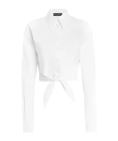 Dolce & Gabbana Stretch-cotton Shirt In White