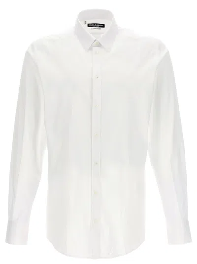 Dolce & Gabbana Stretch Cotton Shirt In White