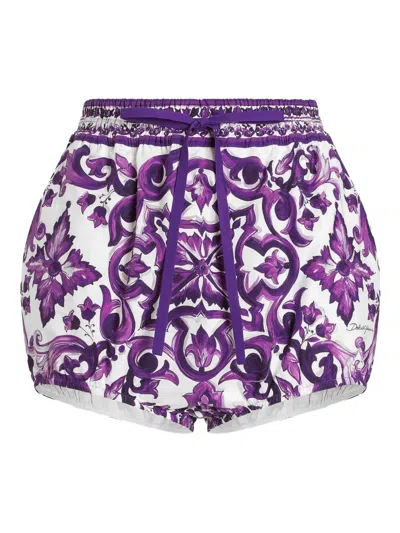 Dolce & Gabbana Stretch-cotton Shorts In Purple