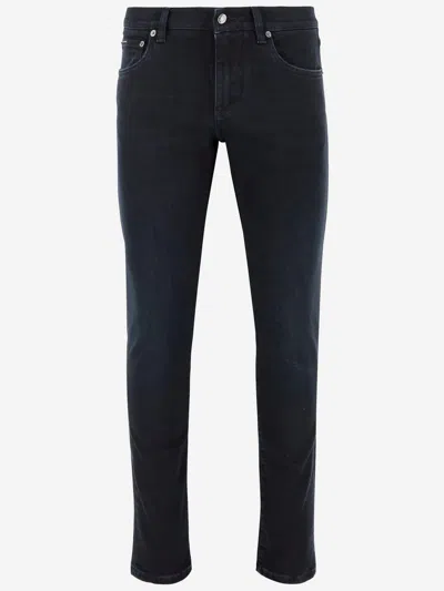 DOLCE & GABBANA STRETCH COTTON SKINNY JEANS WITH LOGO